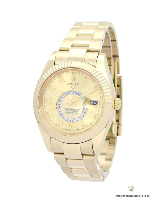 Replica Rolex Sky-Dweller 42mm Champagne Dial 326938 - high-end Rolex imitation