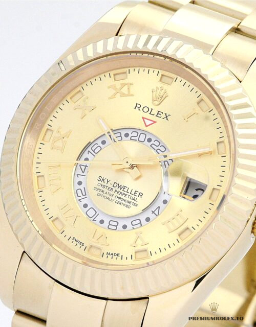 Replica Rolex Sky-Dweller 42mm Champagne Dial 326938 - top-tier replica watches