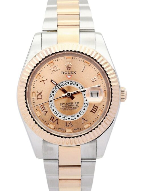 Replica Rolex Sky-Dweller 326938 42mm Champagne Dial - Best shop to buy a Fake Rolex