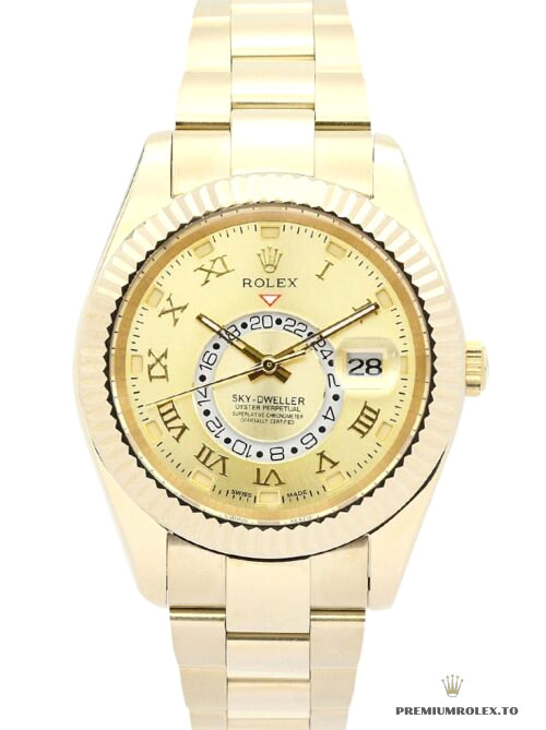 Replica Rolex Sky-Dweller 42mm Champagne Dial 326938 - fake Rolex for sale