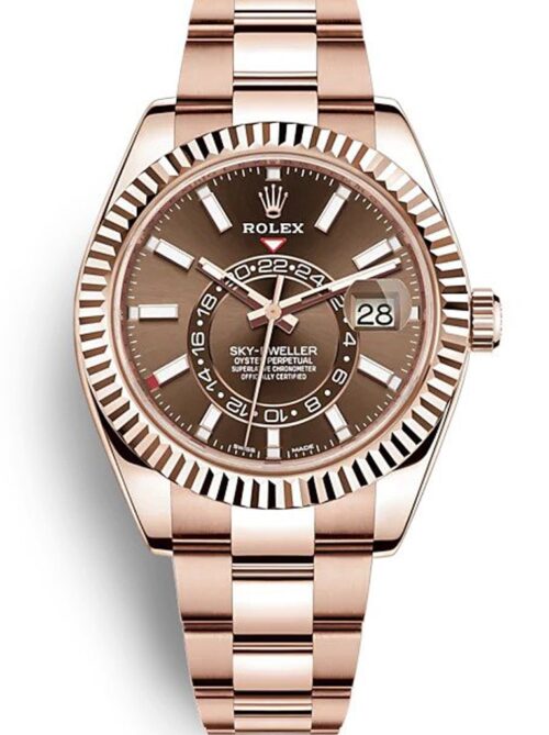 Replica Rolex Sky-Dweller 326935 42mm Chocolate Dial - Best shop to buy a Fake Rolex