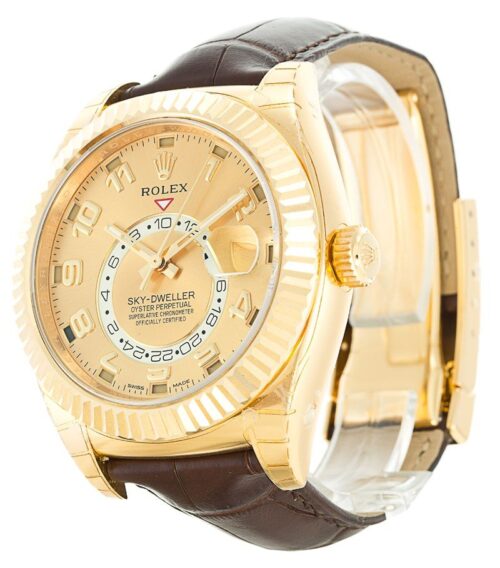 Replica Rolex Sky-Dweller 326138 42mm Gold Dial - Best shop to buy a Fake Rolex