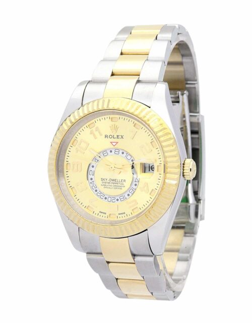 Replica Rolex Sky-Dweller 42mm Gold Dial 326938 - Best shop to buy a Fake Rolex
