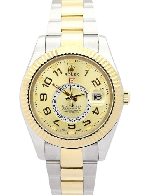Replica Rolex Sky-Dweller 42mm Gold Dial 326938 - Best shop to buy a Fake Rolex