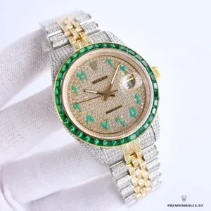 Oyster bracelet with diamond center row on yellow gold accent Datejust 126300