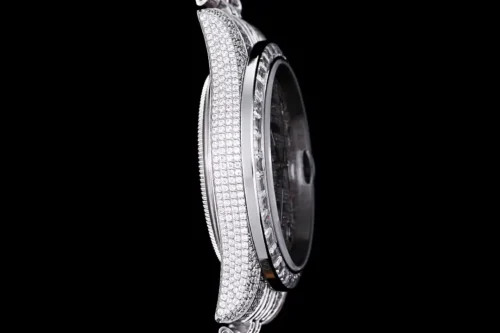 Replica Rolex Datejust 126300 41mm Dial Full-Diamond Arabic 3 - Best shop to buy a Fake Rolex