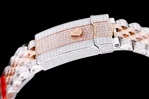 Replica Rolex Datejust 126300 41mm Dial Full-Diamond Rainbow Bezel 1 - Best shop to buy a Fake Rolex