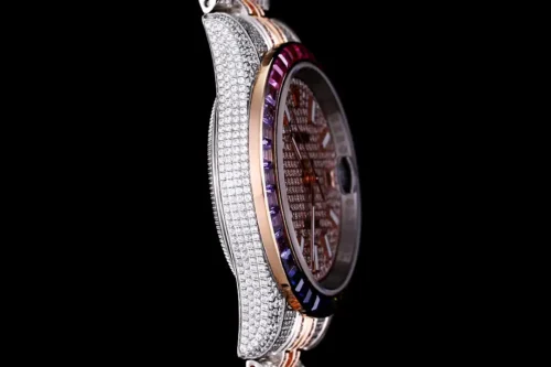 Replica Rolex Datejust 126300 41mm Dial Full-Diamond Rainbow Bezel 3 - Best shop to buy a Fake Rolex