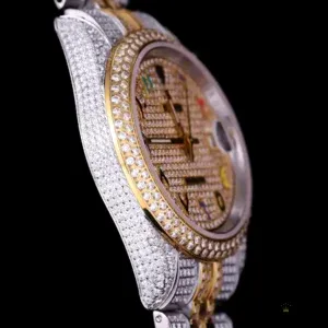 Caseback detail with engraved Rolex crown on steel