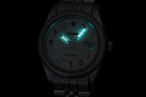Replica Rolex Datejust 126300 41mm Full-Diamond Dial Arabic 1 - Best shop to buy a Fake Rolex