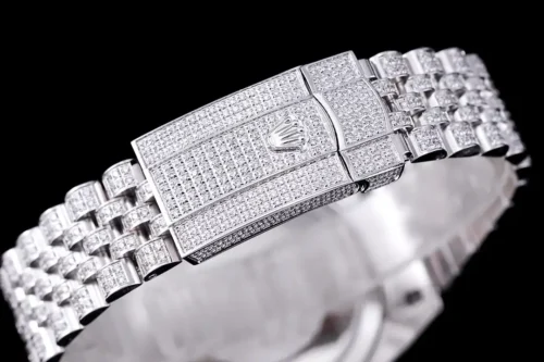 Replica Rolex Datejust 126300 41mm Full-Diamond Dial Arabic 2 - Best shop to buy a Fake Rolex