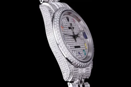 Replica Rolex Datejust 126300 41mm Full-Diamond Dial Arabic 4 - Best shop to buy a Fake Rolex