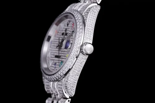 Replica Rolex Datejust 126300 41mm Full-Diamond Dial Arabic 5 - Best shop to buy a Fake Rolex