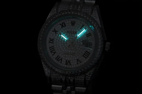 Replica Rolex Datejust 126300 41mm Full-Diamond Dial Roman 1 - Best shop to buy a Fake Rolex
