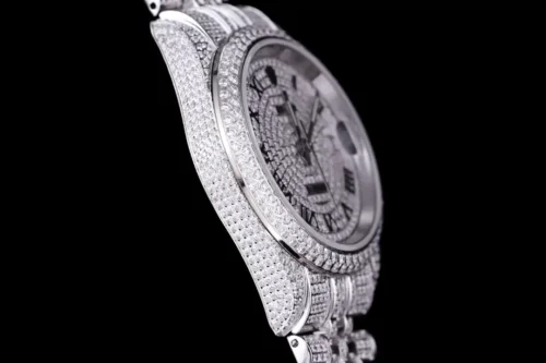 Replica Rolex Datejust 126300 41mm Full-Diamond Dial Roman 4 - Best shop to buy a Fake Rolex