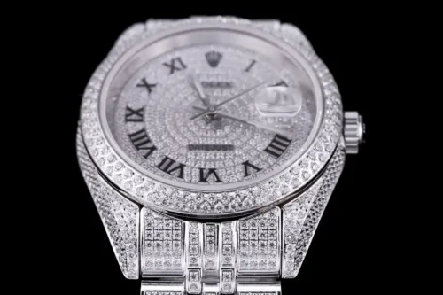 Replica Rolex Datejust 126300 41mm Full-Diamond Dial Roman 7 - Best shop to buy a Fake Rolex