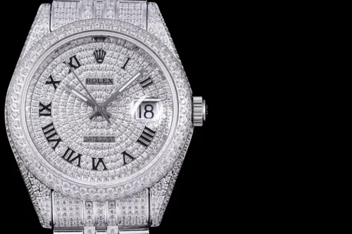 Replica Rolex Datejust 126300 41mm Full-Diamond Dial Roman 8 - Best shop to buy a Fake Rolex