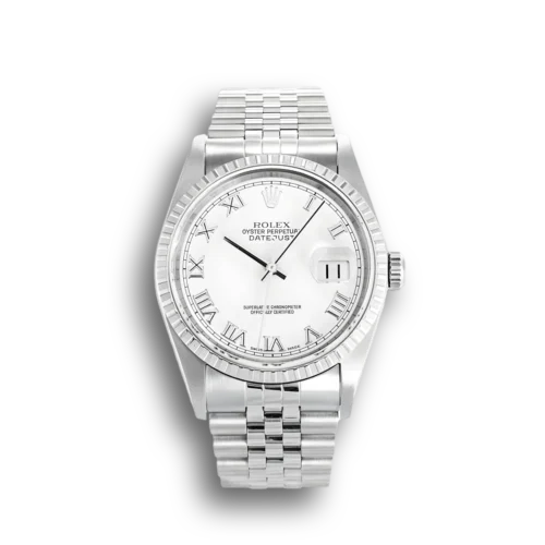 Replica Rolex Datejust 16220 36mm White Dial Front - Best shop to buy a Fake Rolex