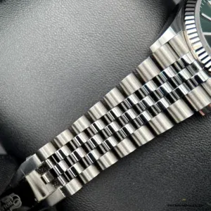 Datejust mint green dial angled view under direct light