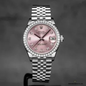 Caseback of the Datejust 278384RBR showing Oystersteel screw-down back