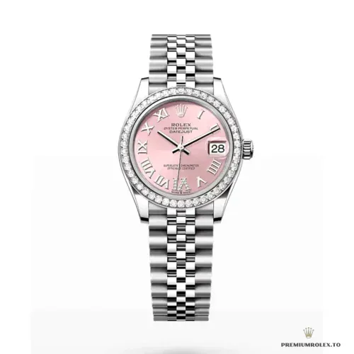 Replica Rolex Datejust 278384RBR 31mm Pink Dial set with diamonds