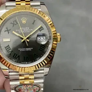 Five-link Jubilee bracelet in two-tone steel with yellow gold plating