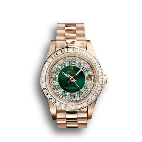 Replica Rolex Datejust SC39 28mm Green Dial Front - Best shop to buy a Fake Rolex