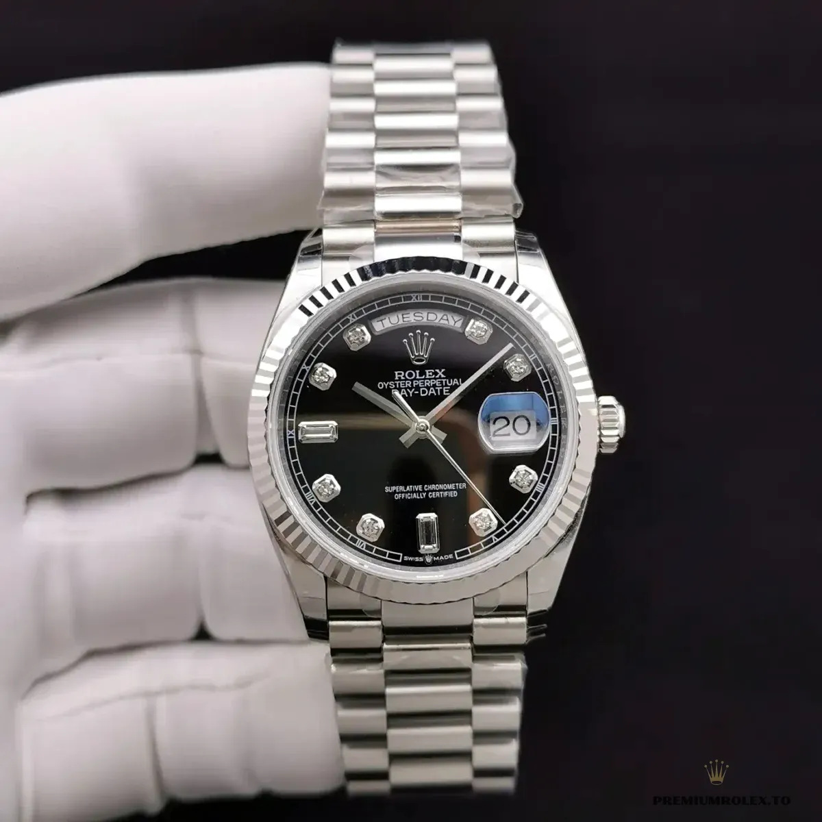 Replica Rolex Day-Date 128238 36mm Black Dial - Image 3