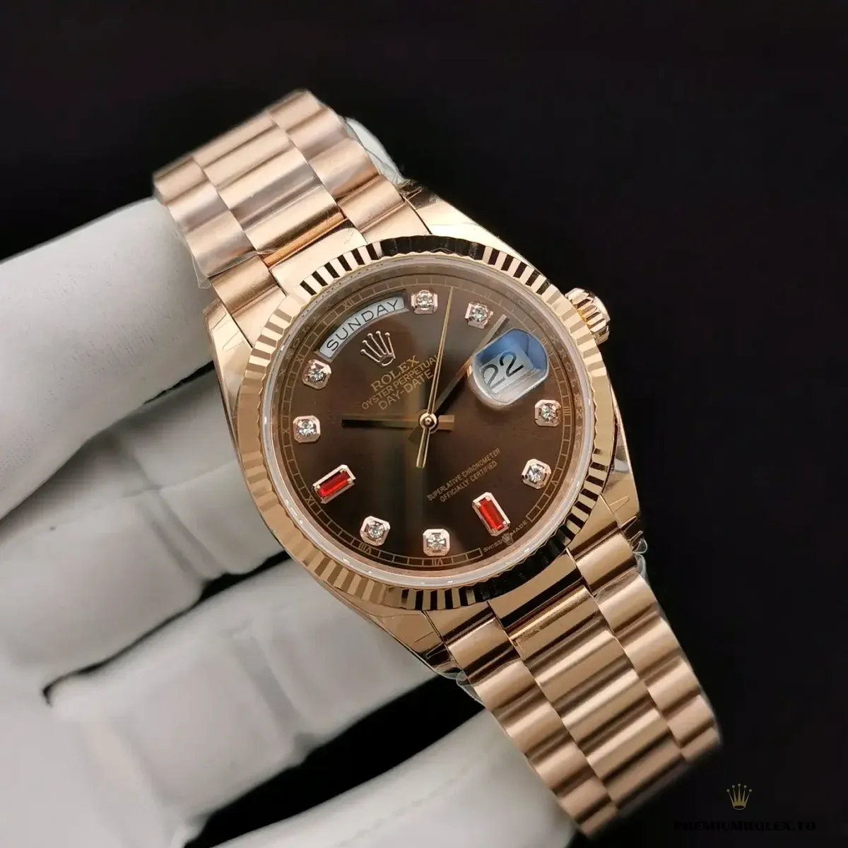 Replica Rolex Day-Date 128238 36mm Chocolate Dial - Image 10