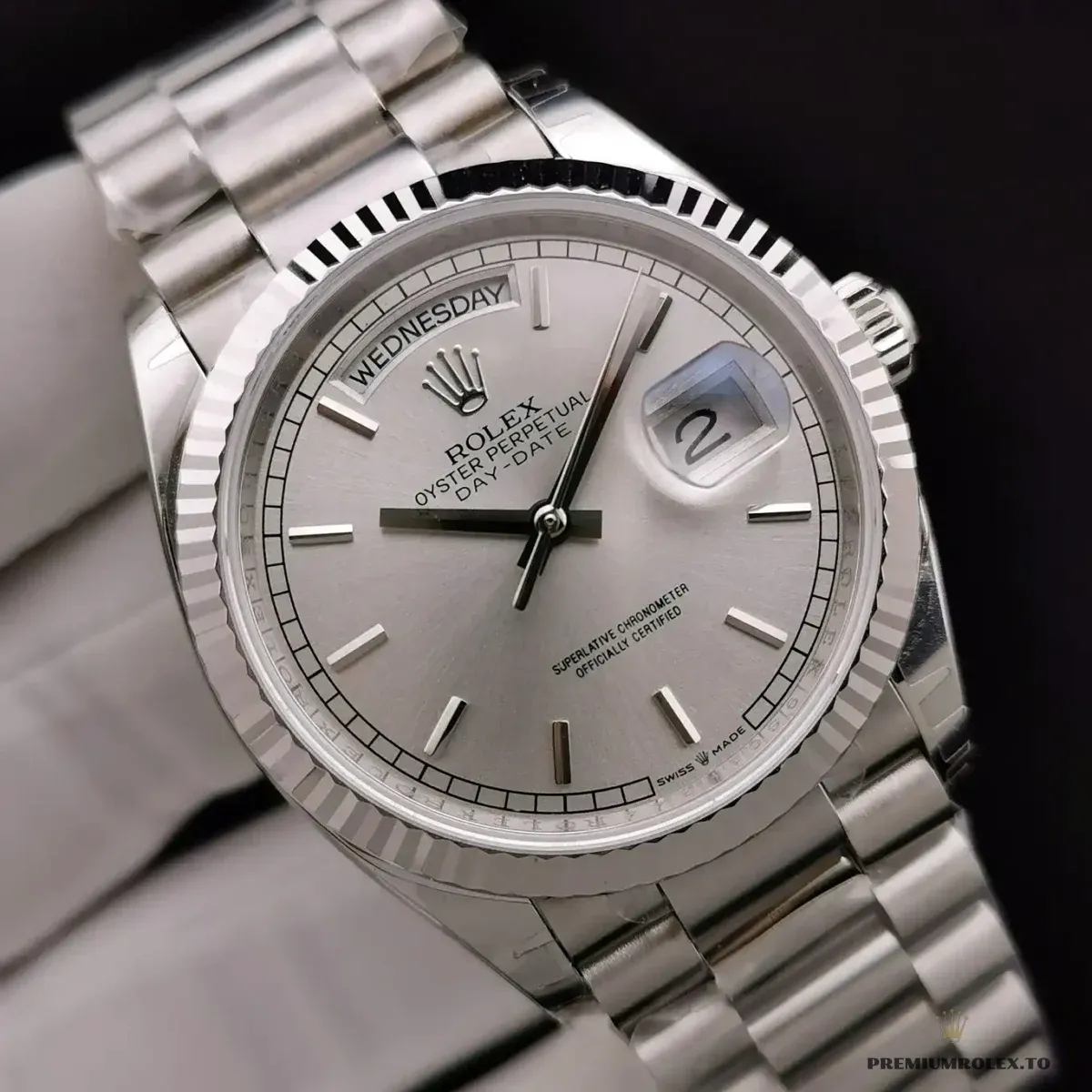 Replica Rolex Day-Date 128238 36mm Silver Dial - Image 5
