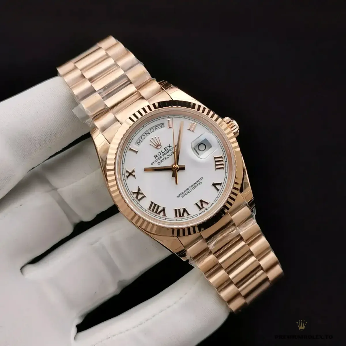 Replica Rolex Day-Date 128238 36mm White Roman Dial - Image 2