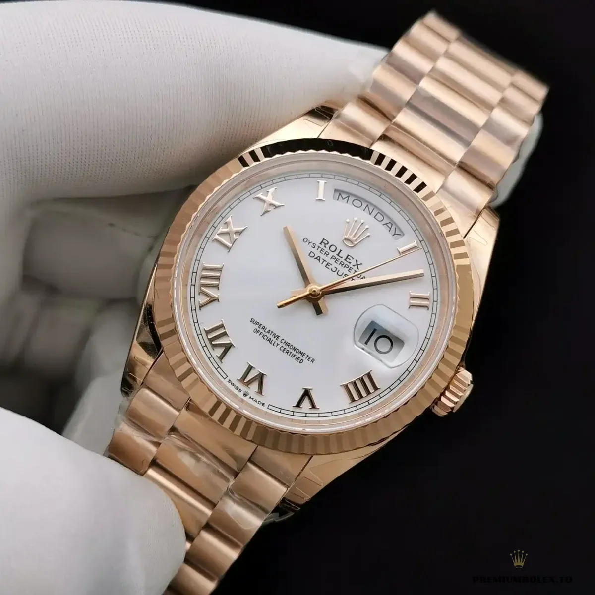 Replica Rolex Day-Date 128238 36mm White Roman Dial - Image 4