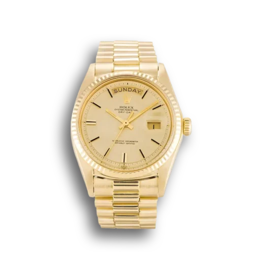 Replica Rolex Day-Date 1803 36mm Champagne Dial Front - Best shop to buy a Fake Rolex