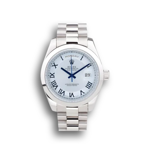 Replica Rolex Day-Date 228238 42mm White Dial Front - Best shop to buy a Fake Rolex