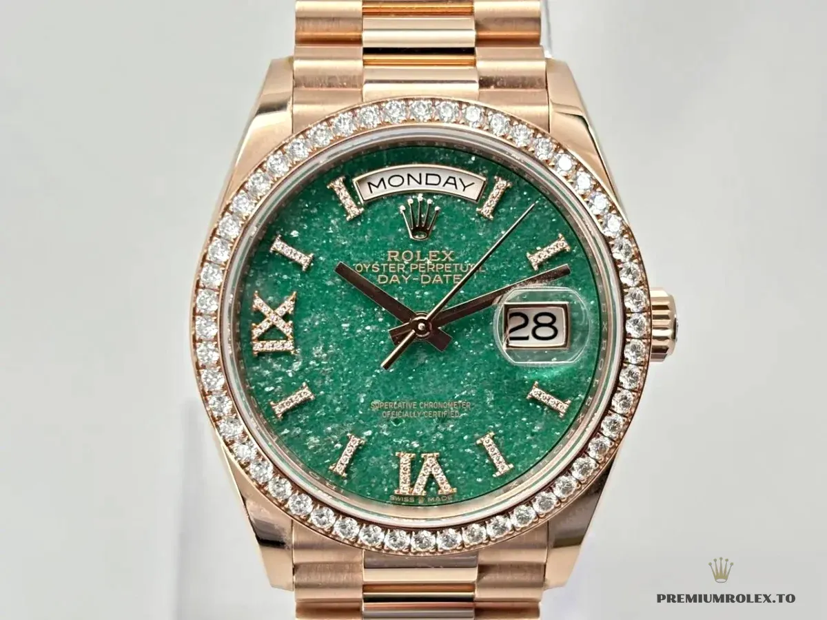 Replica Rolex Day-Date 36 mm Green Dial 128345RBR - Image 4