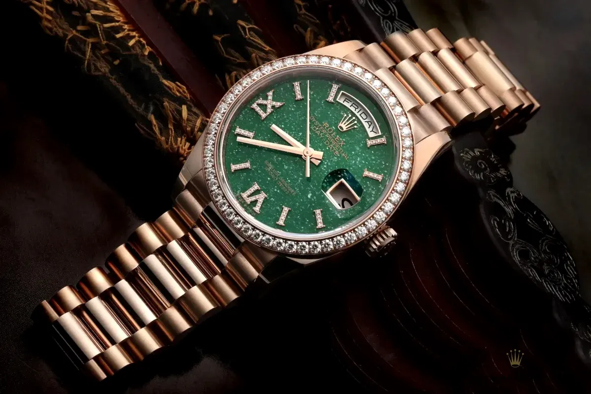 Replica Rolex Day-Date 36 mm Green Dial 128345RBR - Image 6