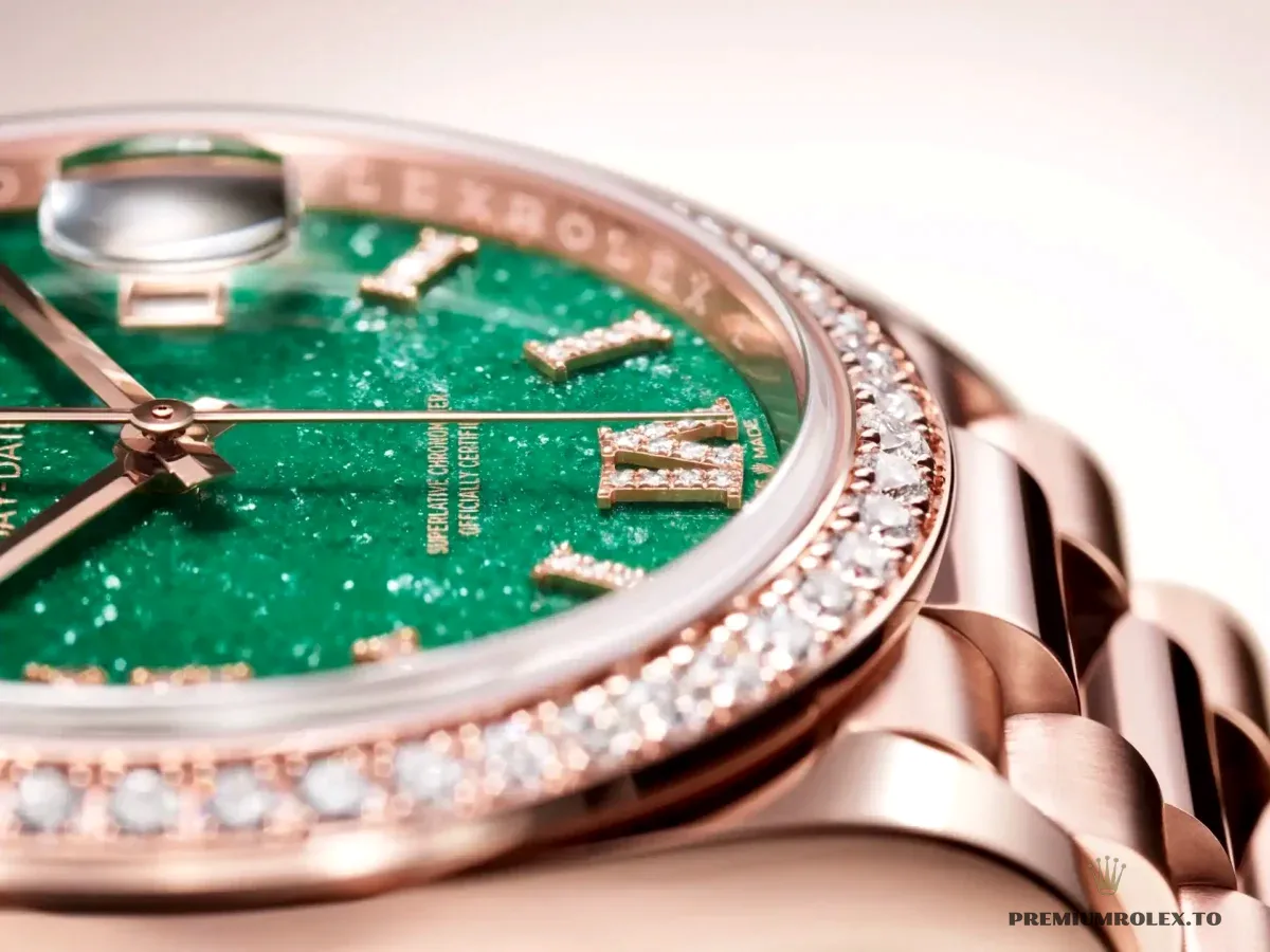 Replica Rolex Day-Date 36 mm Green Dial 128345RBR - Image 7