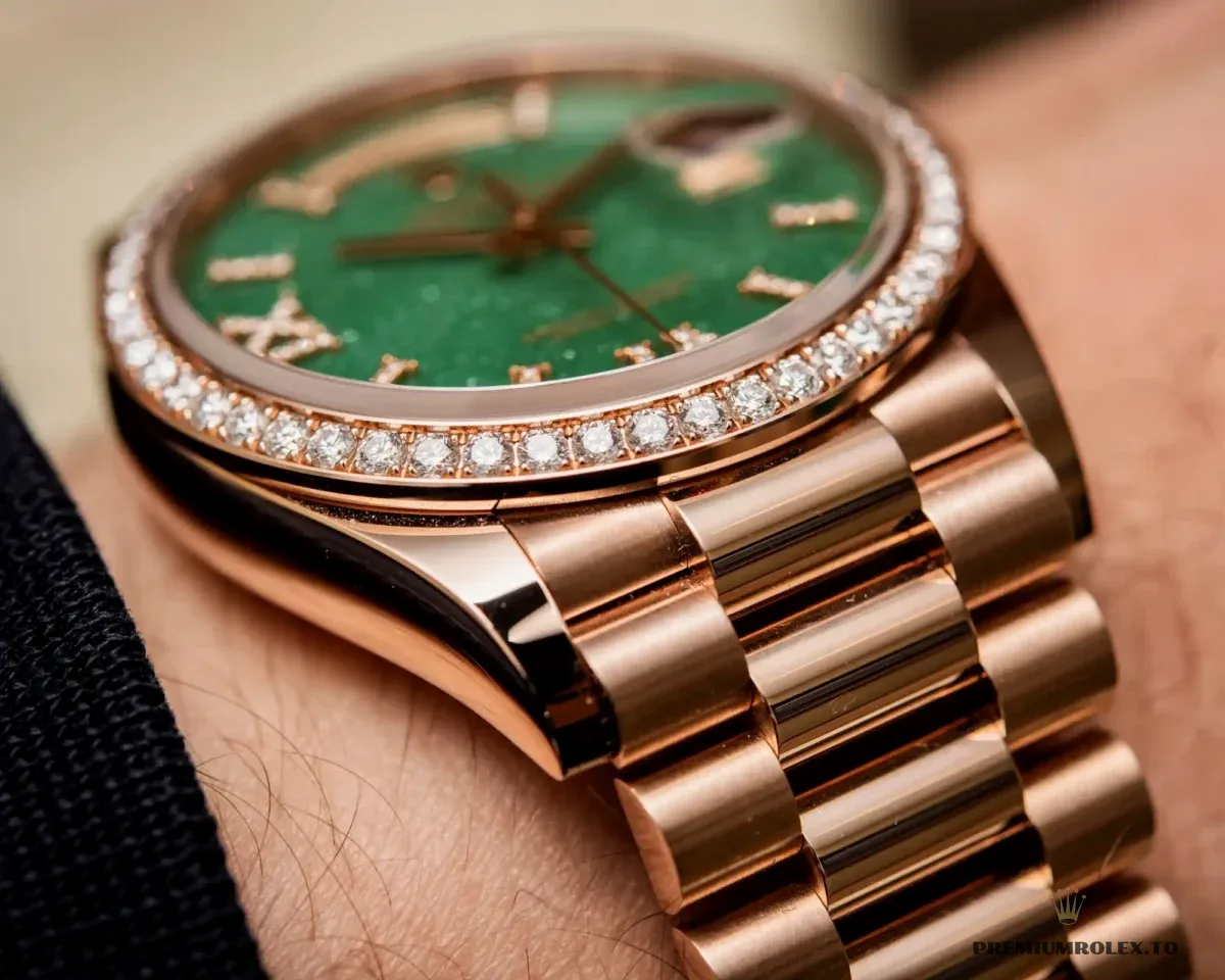 Replica Rolex Day-Date 36 mm Green Dial 128345RBR - Image 10