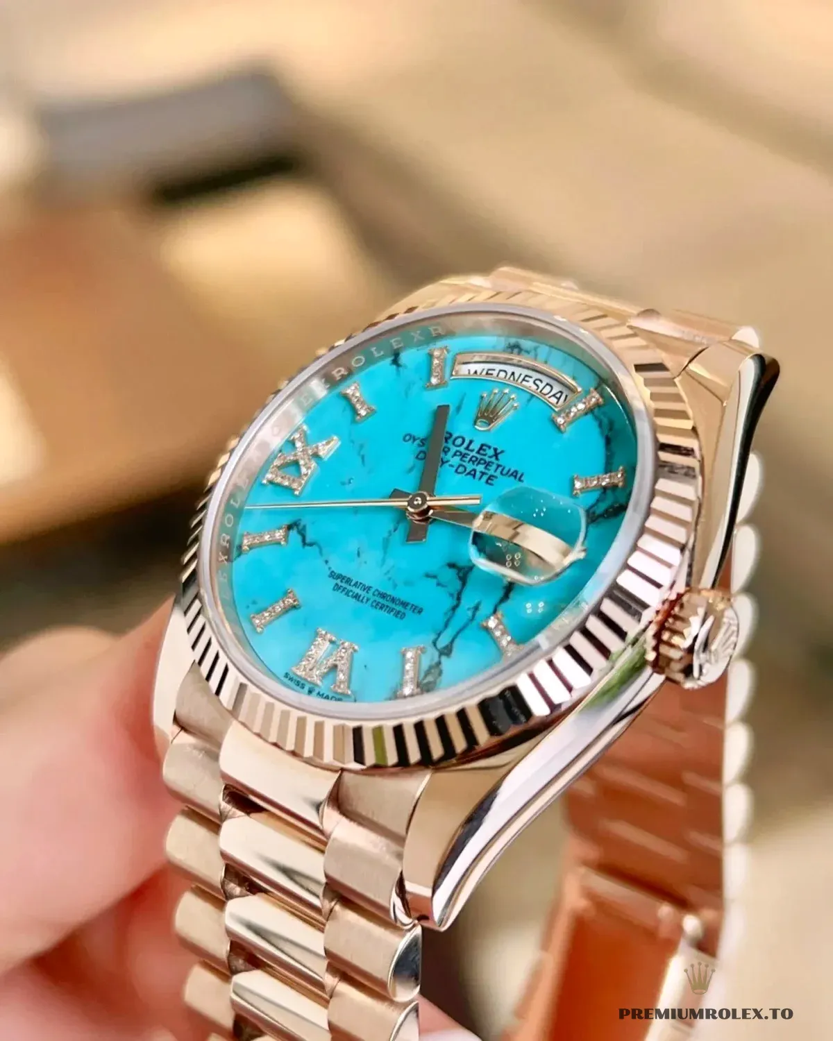 Replica Rolex Day-Date 40 mm Turquoise Dial 128235 - Image 5