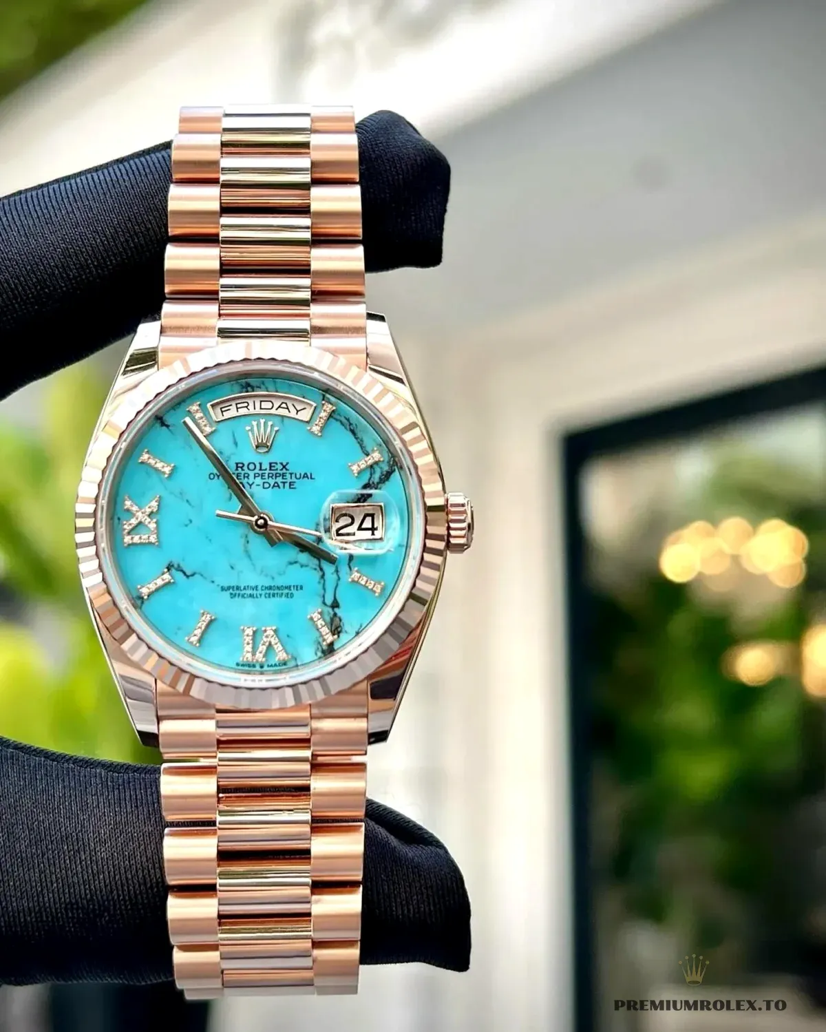Replica Rolex Day-Date 40 mm Turquoise Dial 128235 - Image 6
