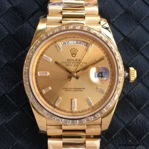 Day-Date 228238 caseback view of yellow gold-plated case
