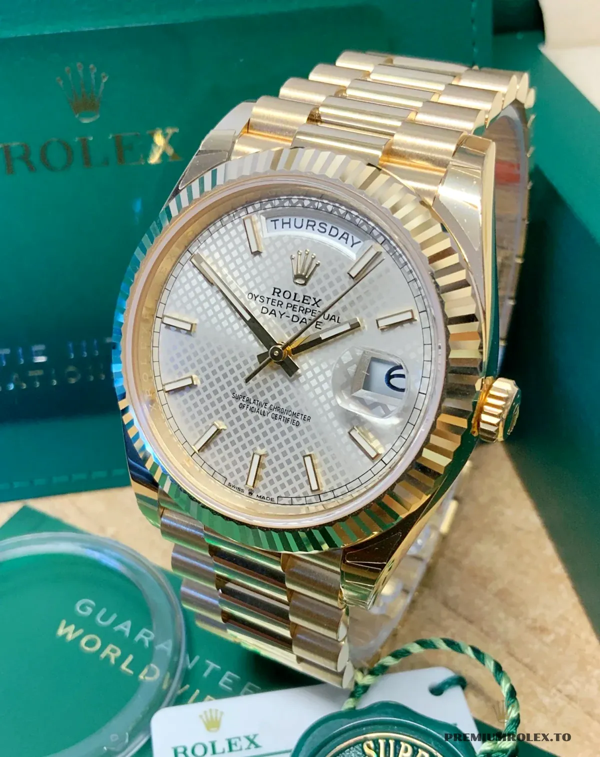 Replica Rolex Day-Date m228238 Silver Motif Dial - Image 4