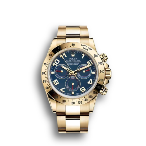 Replica Rolex Daytona 116528 40mm Blue Dial Front - Best shop to buy a Fake Rolex