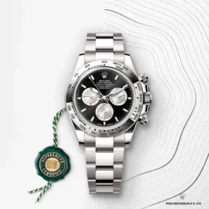 Dial close-up with diamond markers and steel-toned subdials