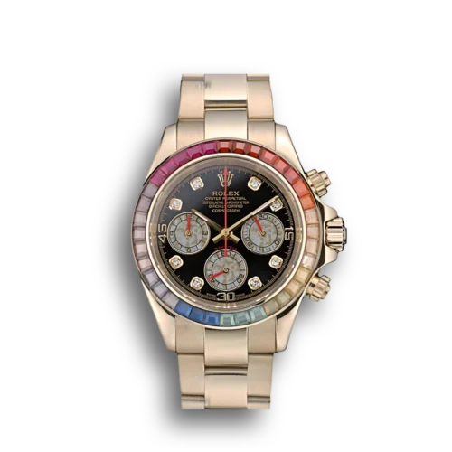 Replica Rolex Daytona 80251 39mm Black Dial Front - Best shop to buy a Fake Rolex