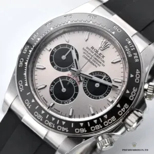 Grey dial close-up showing three recessed subdials