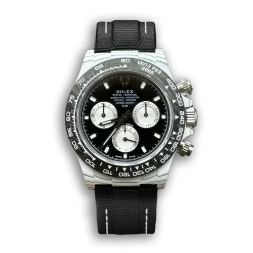Replica Rolex DIW Rolex Cosmograph Daytona 116500LN Black and White Dial Front - Best shop to buy a Fake Rolex