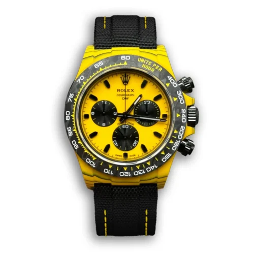 Replica Rolex DIW Rolex Cosmograph Daytona 116500LN Yellow Dial Front - Best shop to buy a Fake Rolex