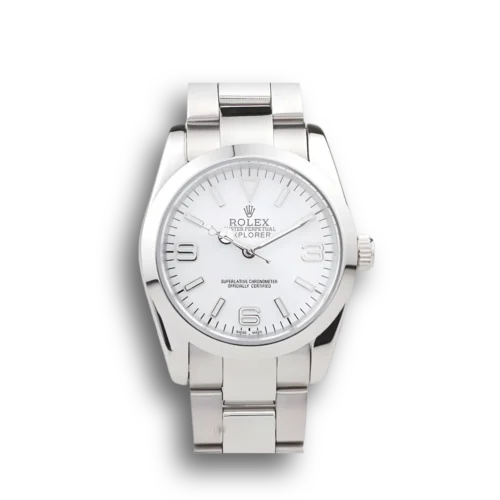 Replica Rolex Explorer 37mm Dial Silver 98086 Front - Best shop to buy a Fake Rolex