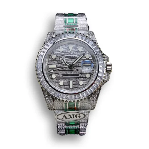 Replica Rolex GMT-Master II 116769TBR 40mm Green Diamonds Bracelet FR - Best shop to buy a Fake Rolex